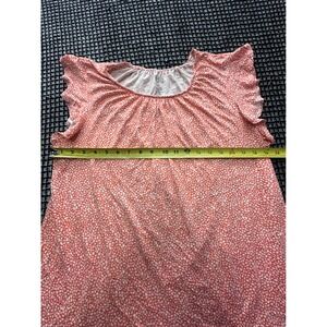 Croft & Barrow Flutter Sleeve Top Womens XXL Coral Pebble Print Scoop